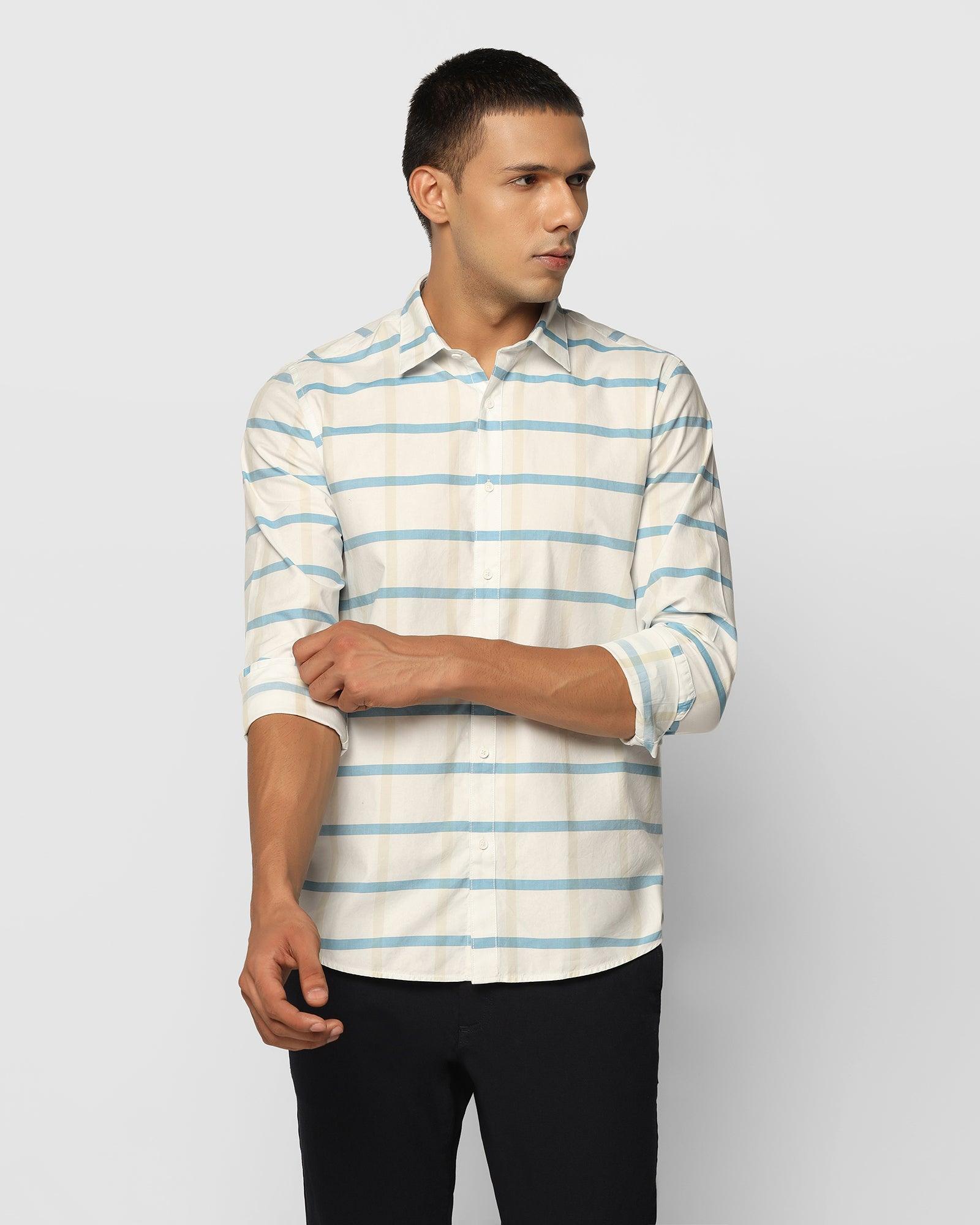 Casual White Check Shirt - Grive