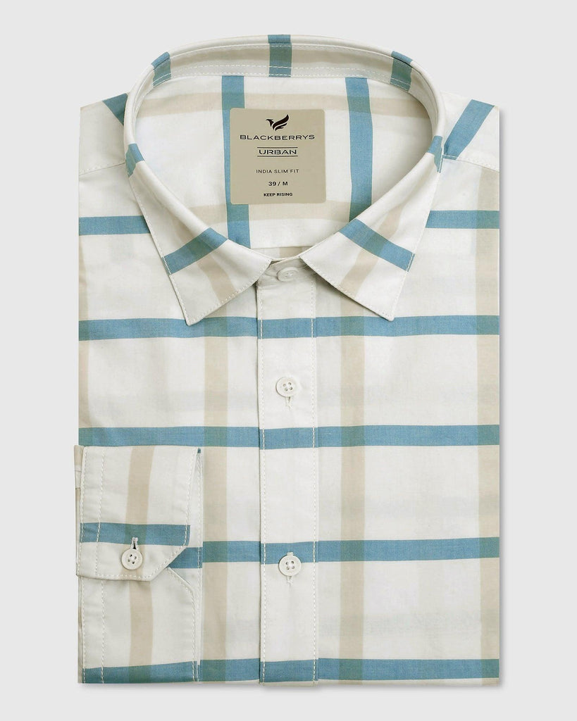 Casual White Check Shirt - Grive