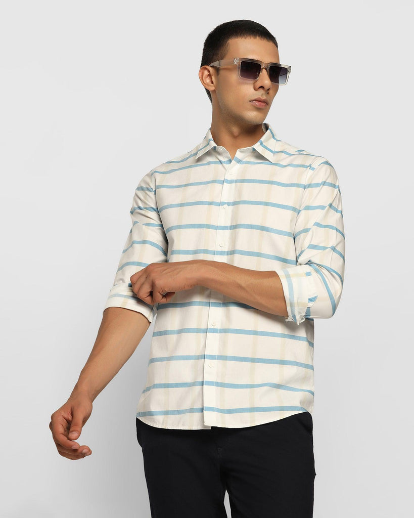 Casual White Check Shirt - Grive