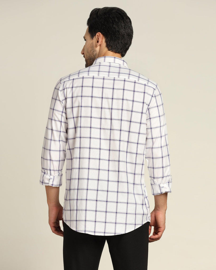 Casual White Check Shirt - Tyler