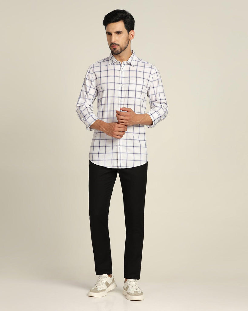 Casual White Check Shirt - Tyler