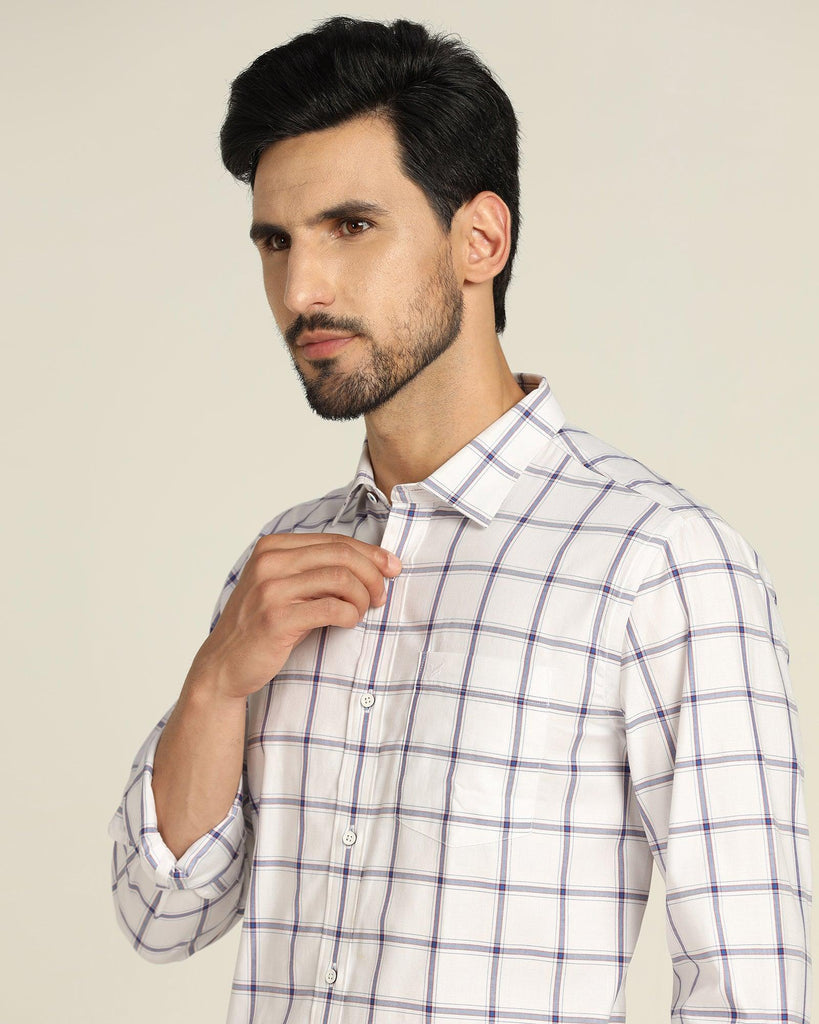 Casual White Check Shirt - Tyler