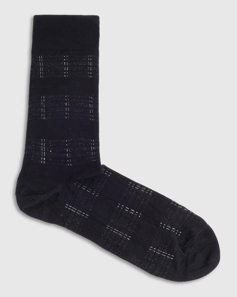 Cotton Black Check Socks - Richland