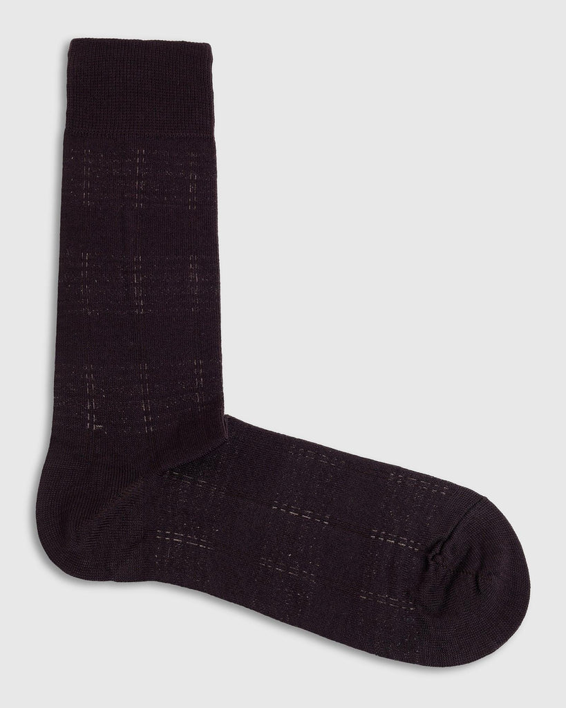 Cotton Brown Check Socks - Richland