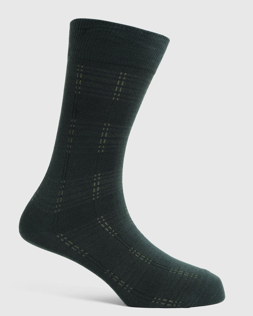 Cotton Fresh Green Check Socks - Richland