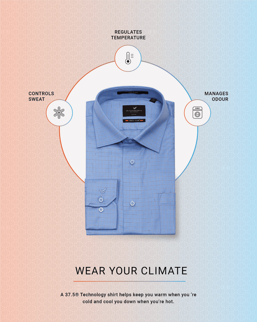 Temp Tech Formal Blue Check Shirt - Colossal