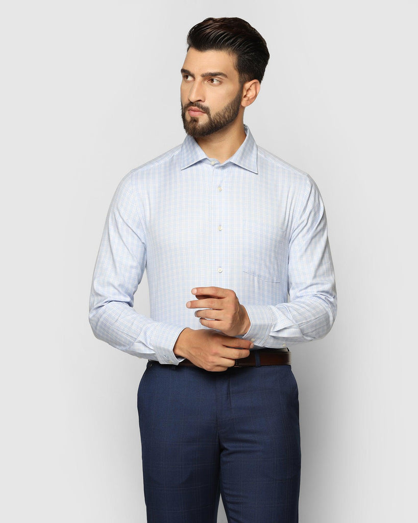 Temp Tech Formal Blue Check Shirt - Rapid