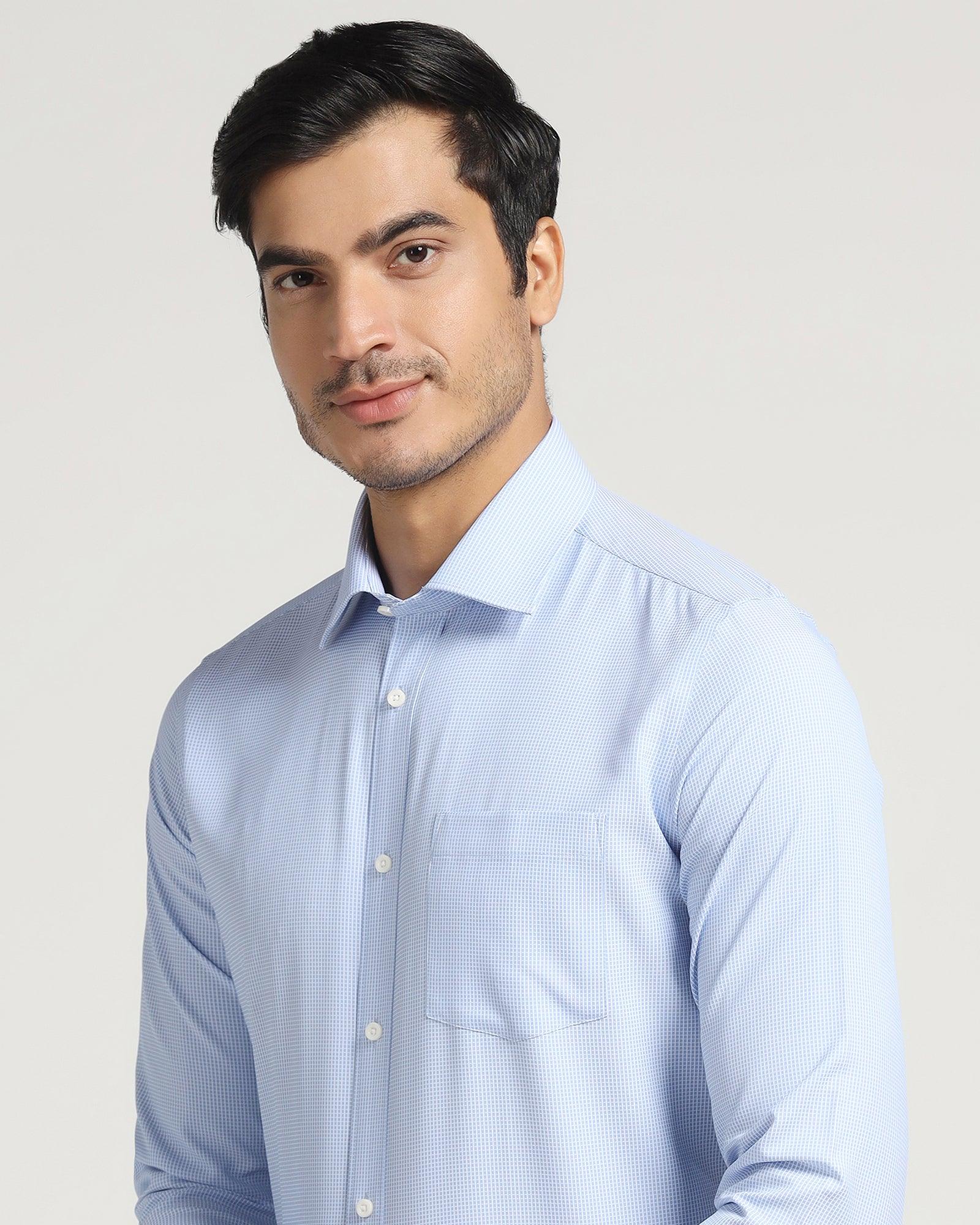 TechPro Formal Blue Check Shirt - Specter - Blackberrys