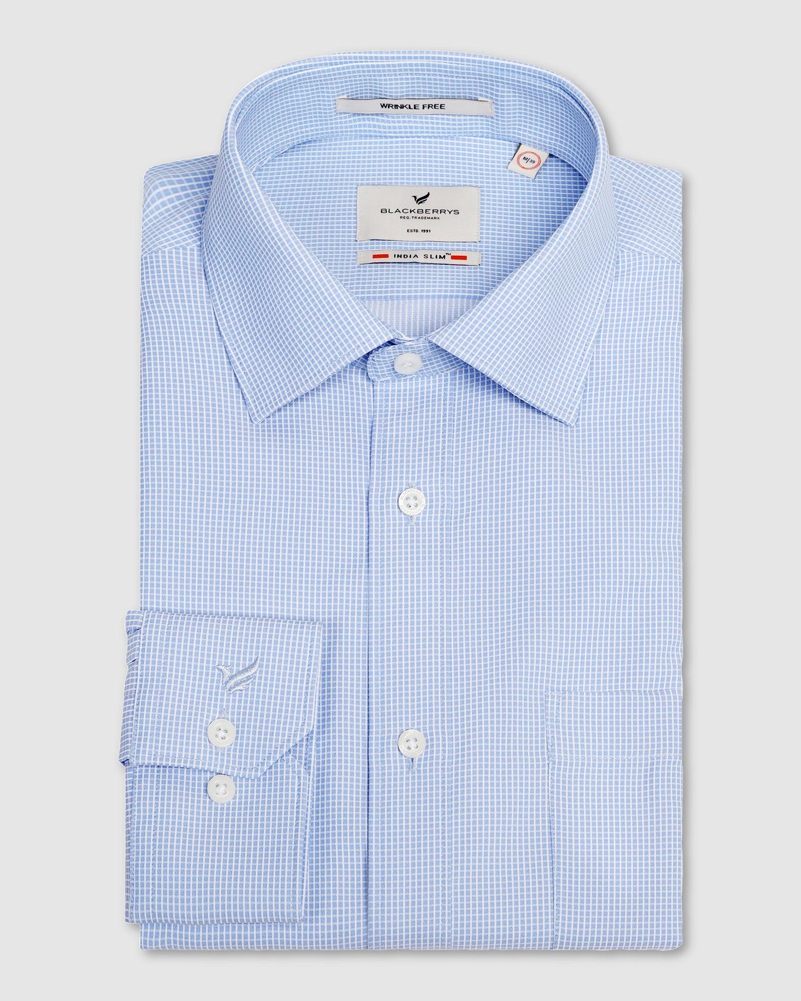 TechPro Formal Blue Check Shirt - Specter - Blackberrys