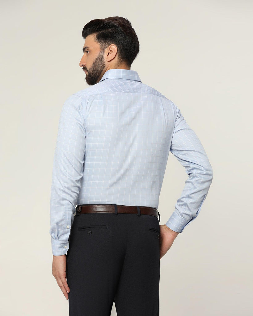 Non Iron Formal Blue Check Shirt - Yeti