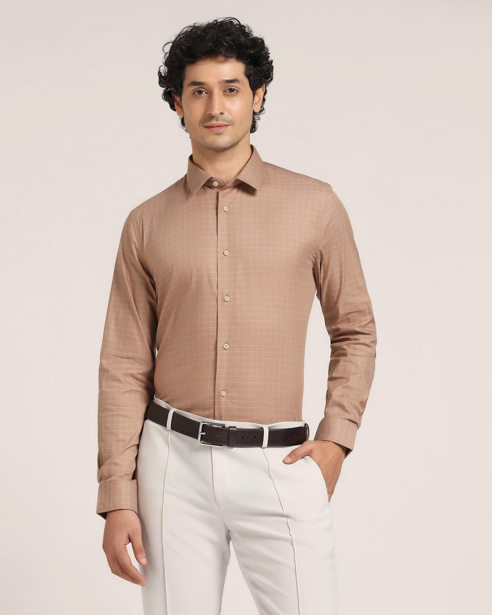 Temptech Formal Brown Check Shirt - Becki - Blackberrys