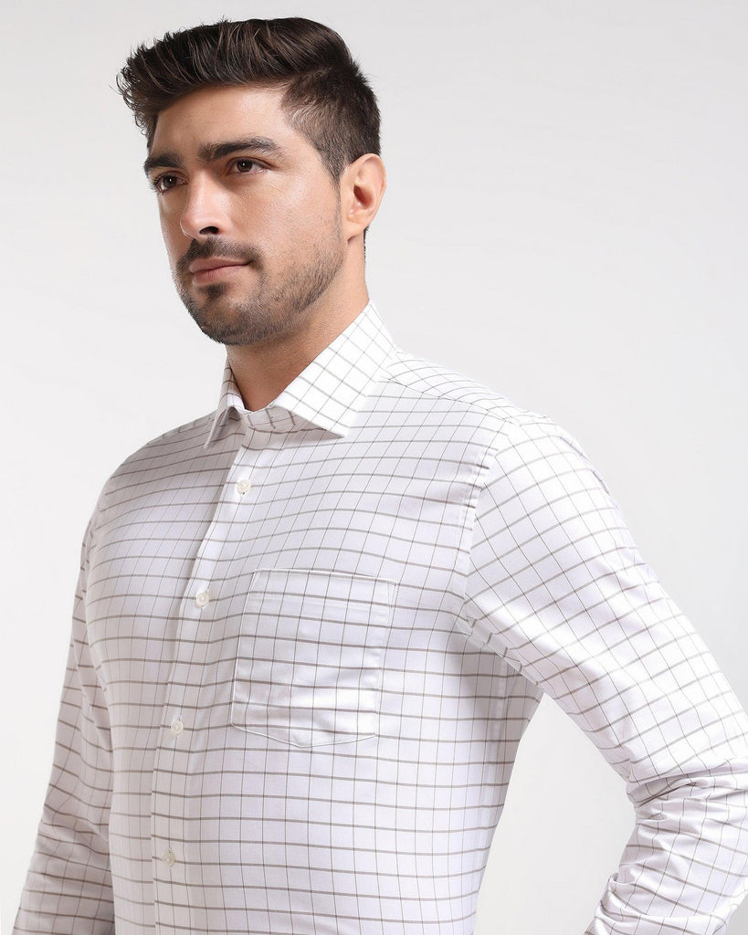 Formal Brown Check Shirt - Nilop