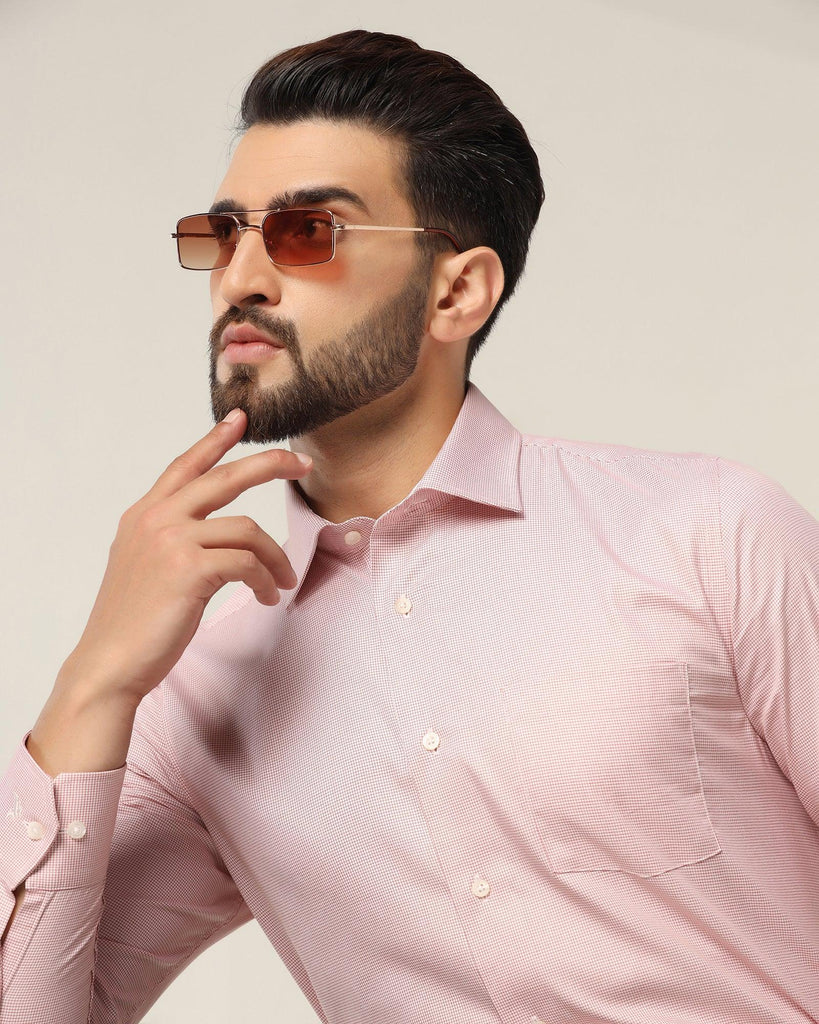 Formal Dusty Pink Check Shirt - Malibu