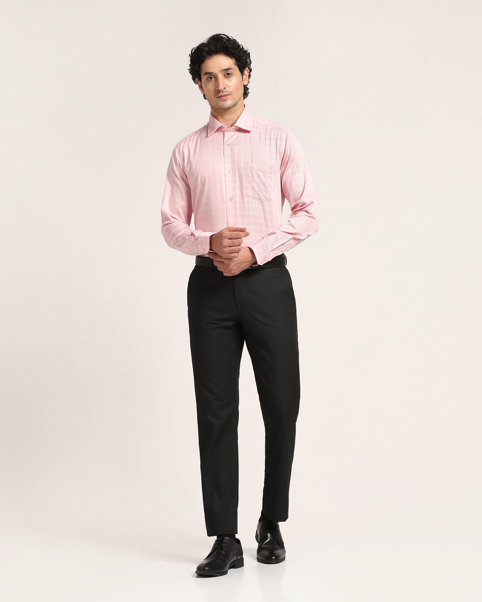 Non Iron Formal Dusty Pink Check Shirt - Yeti - Blackberrys