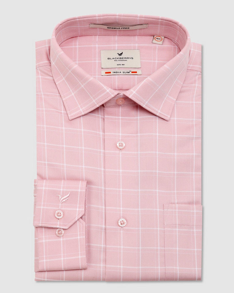 Non Iron Formal Dusty Pink Check Shirt - Yeti