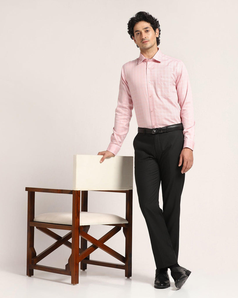 Non Iron Formal Dusty Pink Check Shirt - Yeti