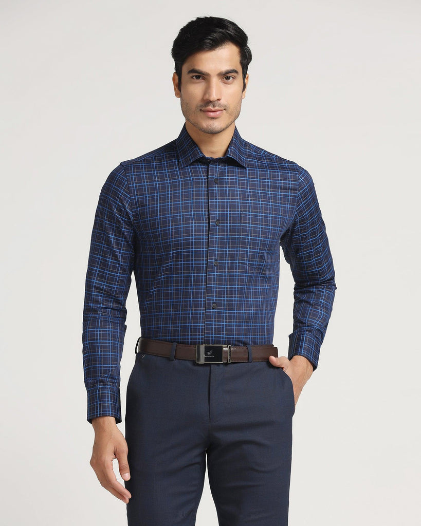 Formal Navy Check Shirt - Ring