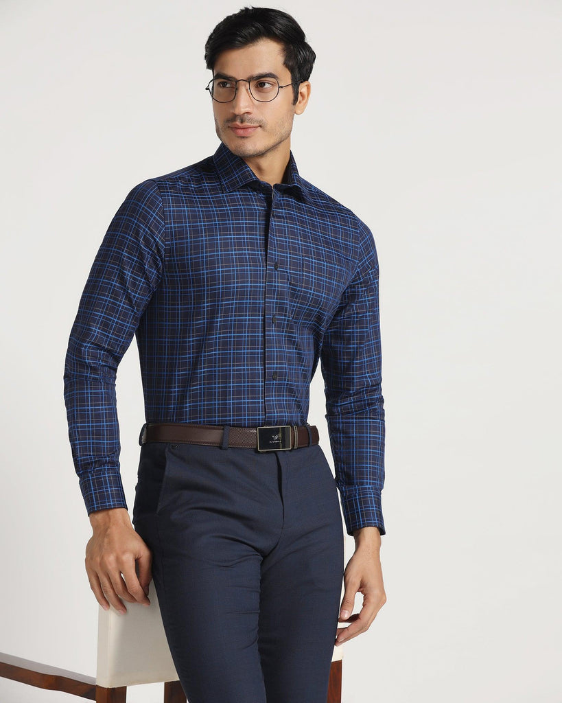 Formal Navy Check Shirt - Ring