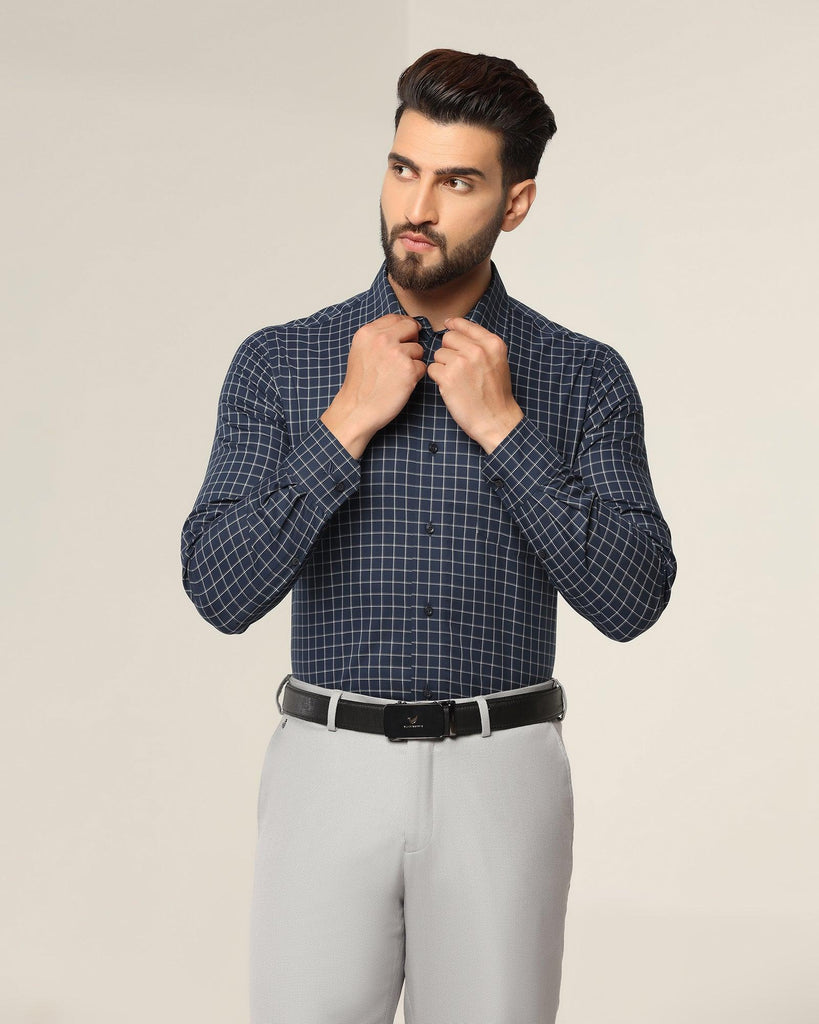 Formal Navy Check Shirt - Shrike