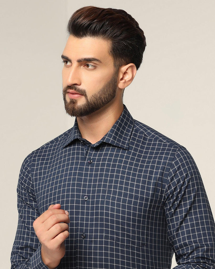 Formal Navy Check Shirt - Shrike