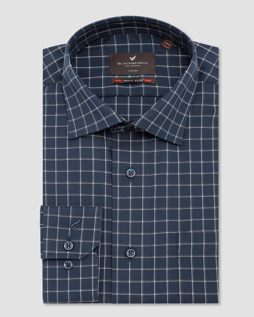 Formal Navy Check Shirt - Shrike