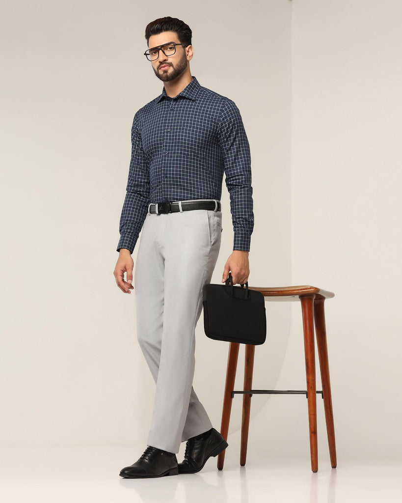 Formal Navy Check Shirt - Shrike