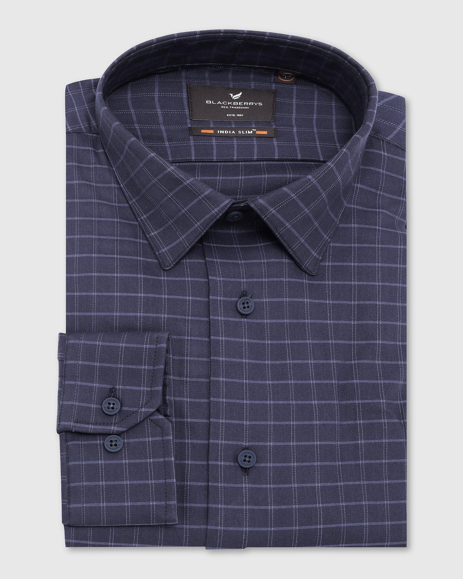 TechPro Formal Purple Check Shirt - Becki - Blackberrys