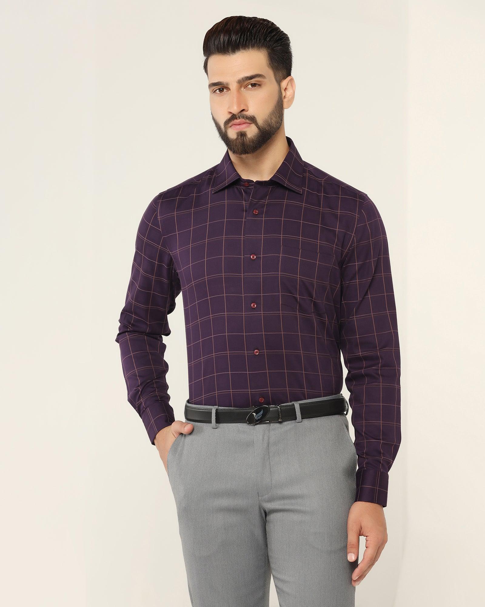 Formal Purple Check Shirt - Raul