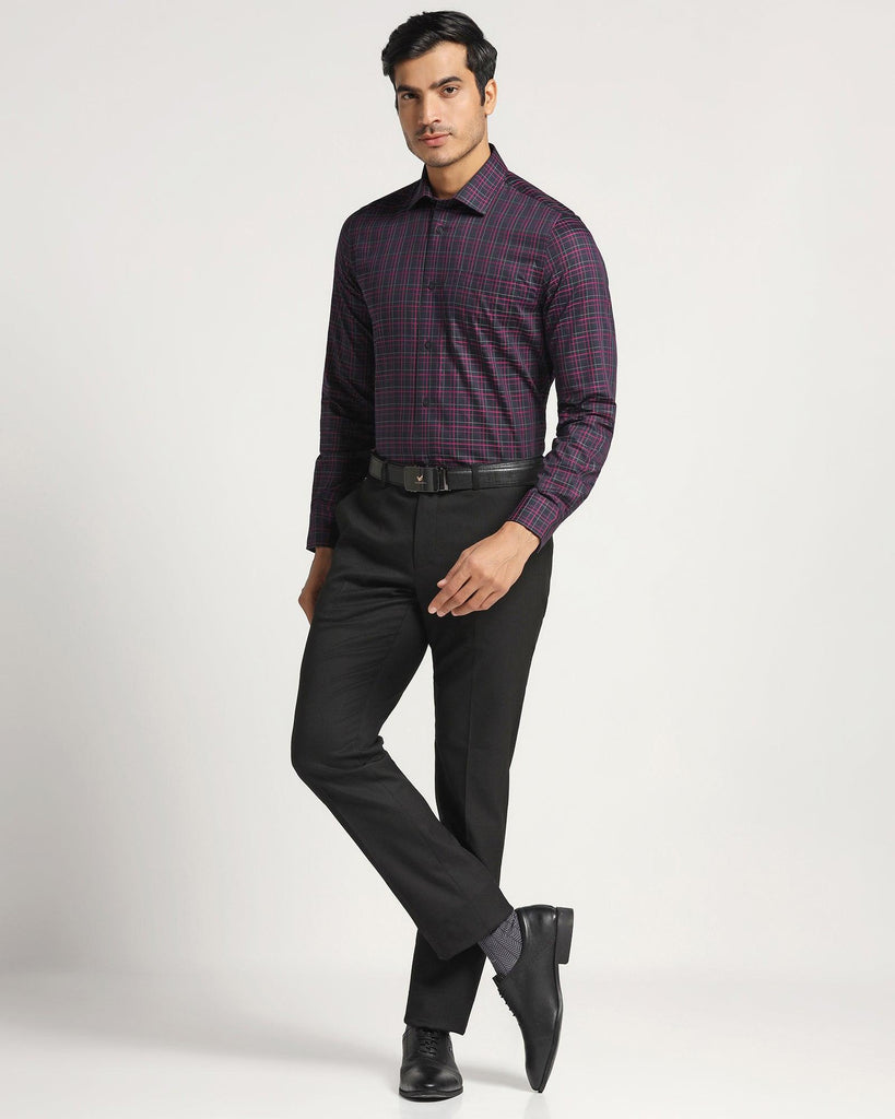 Formal Purple Check Shirt - Ring