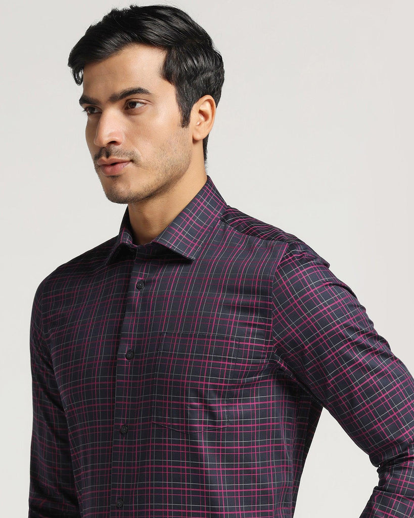 Formal Purple Check Shirt - Ring