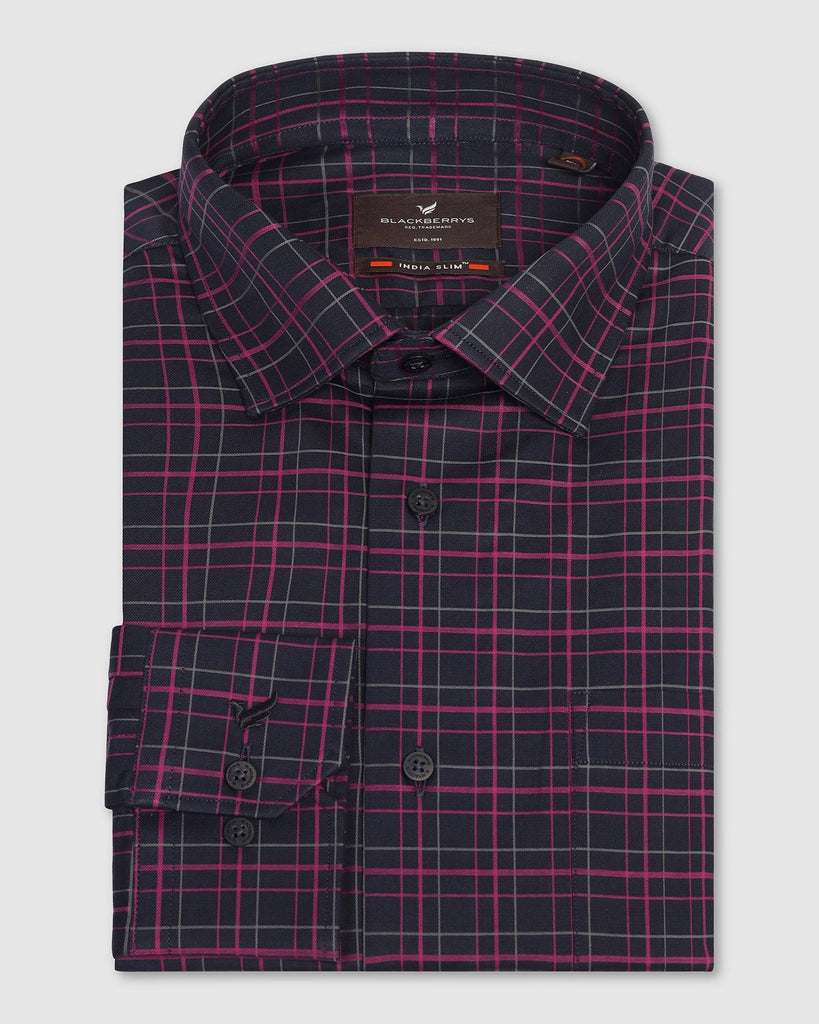 Formal Purple Check Shirt - Ring