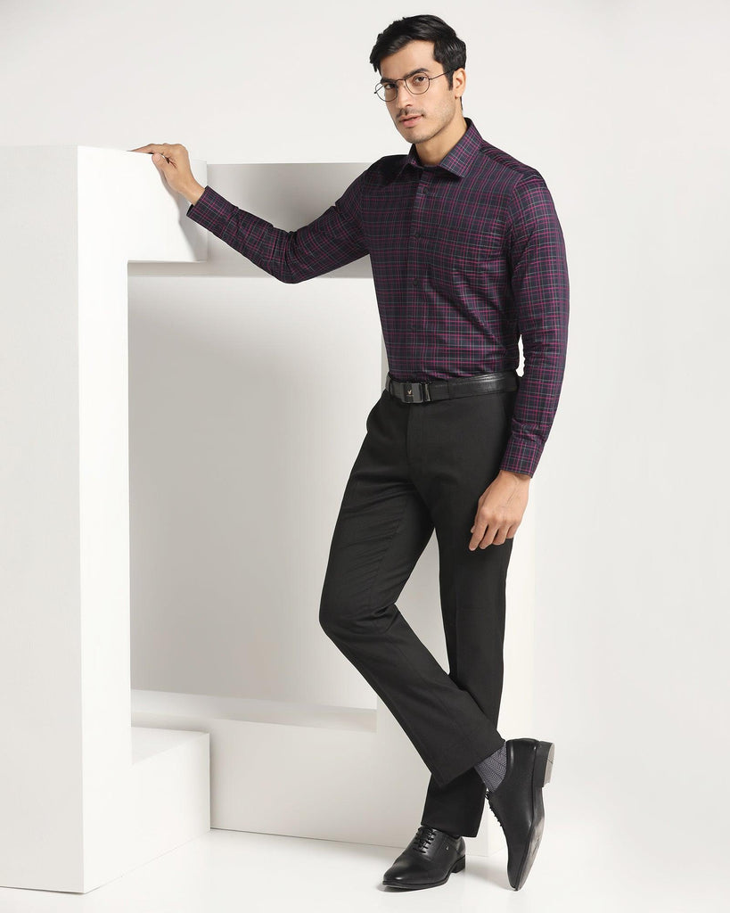 Formal Purple Check Shirt - Ring