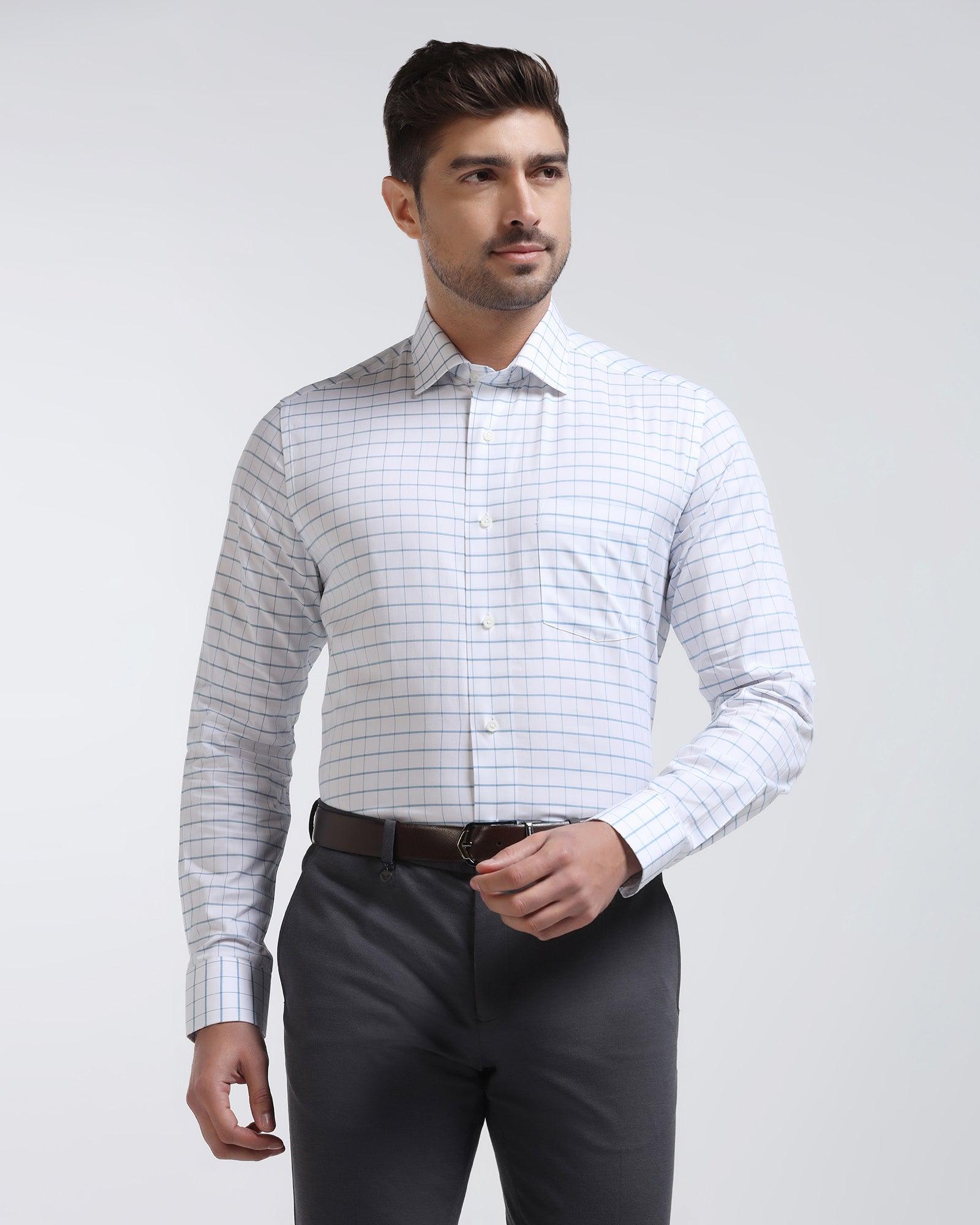 Formal Teal Check Shirt - Nilop - Blackberrys