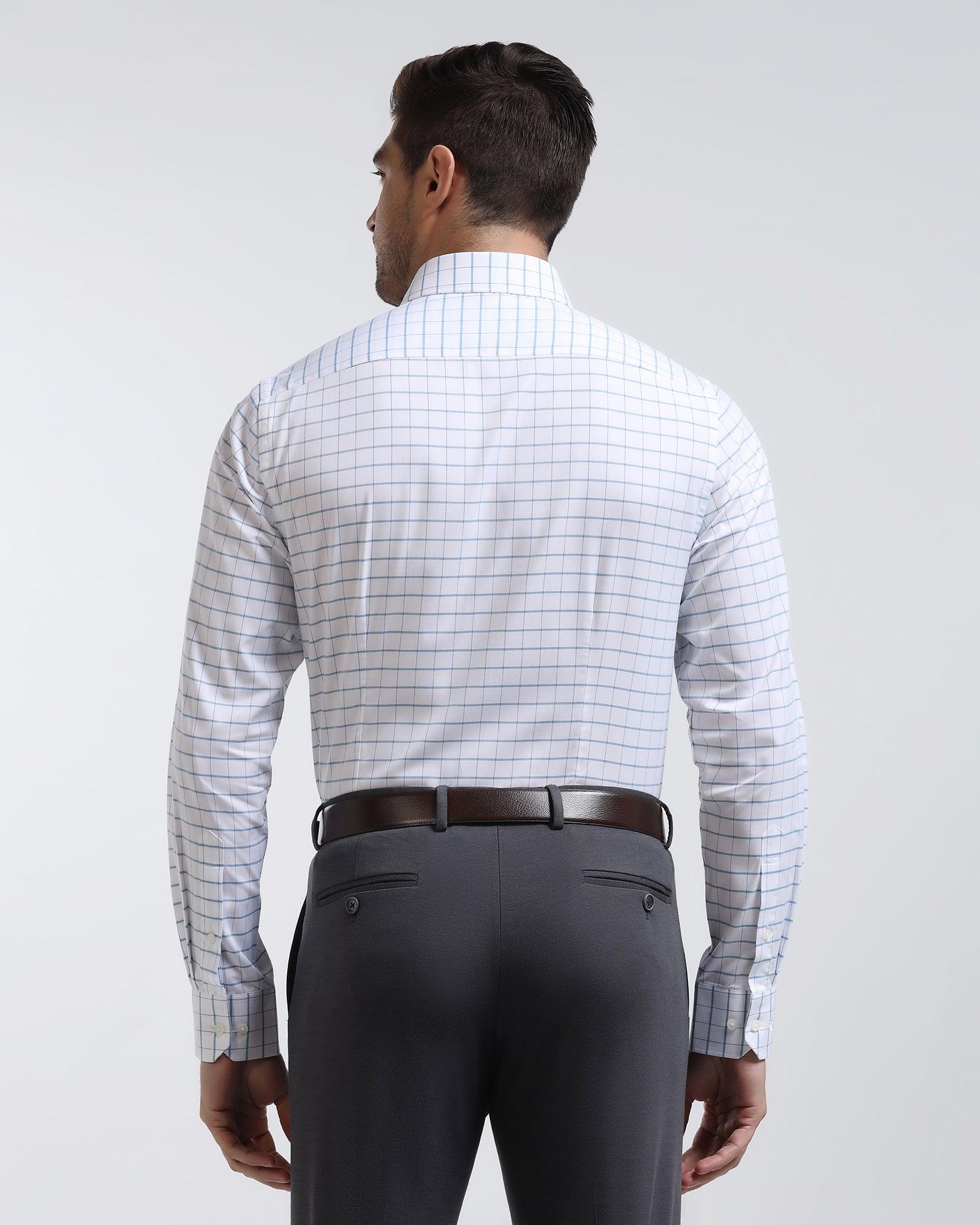 Formal Teal Check Shirt - Nilop - Blackberrys
