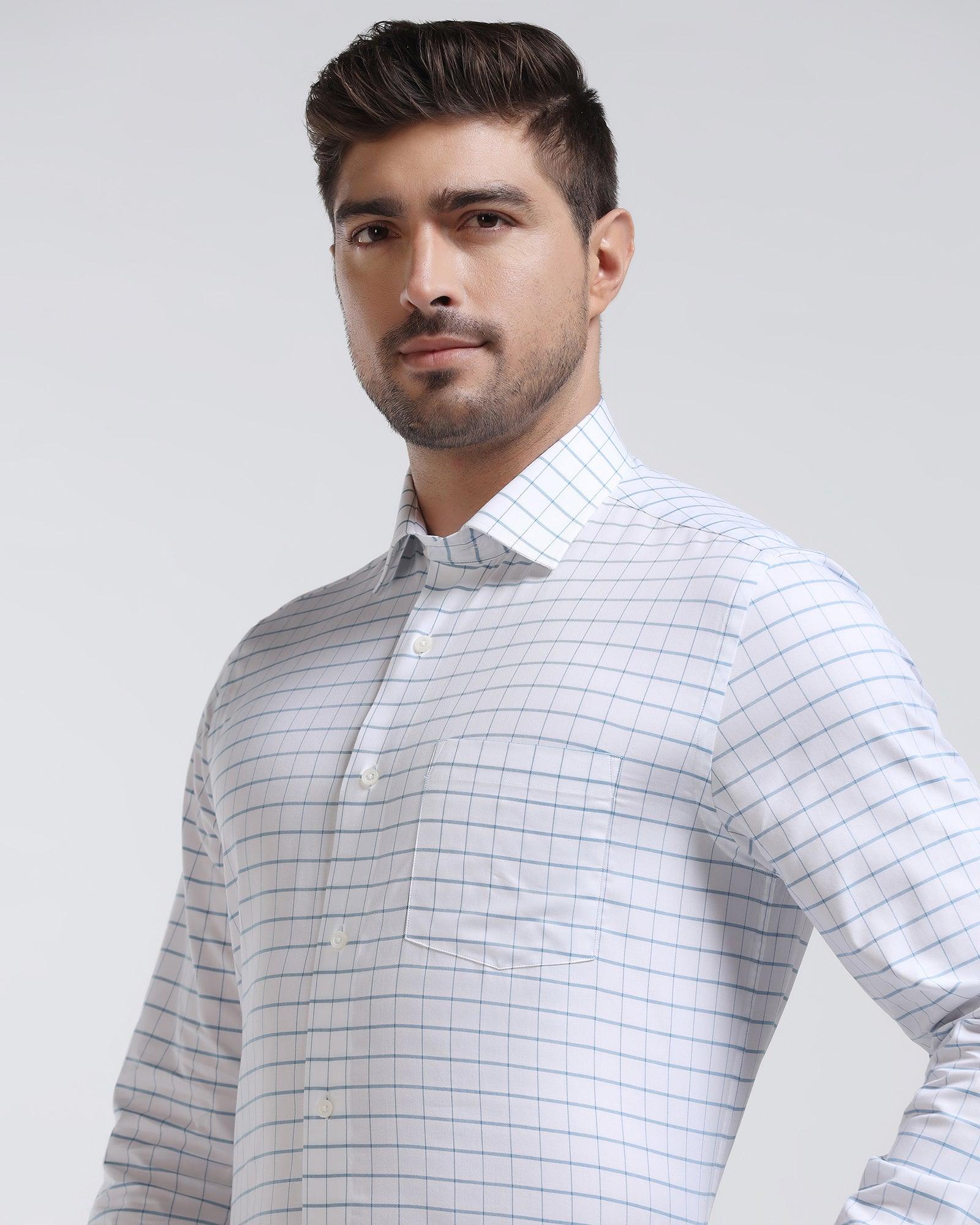 Formal Teal Check Shirt - Nilop - Blackberrys