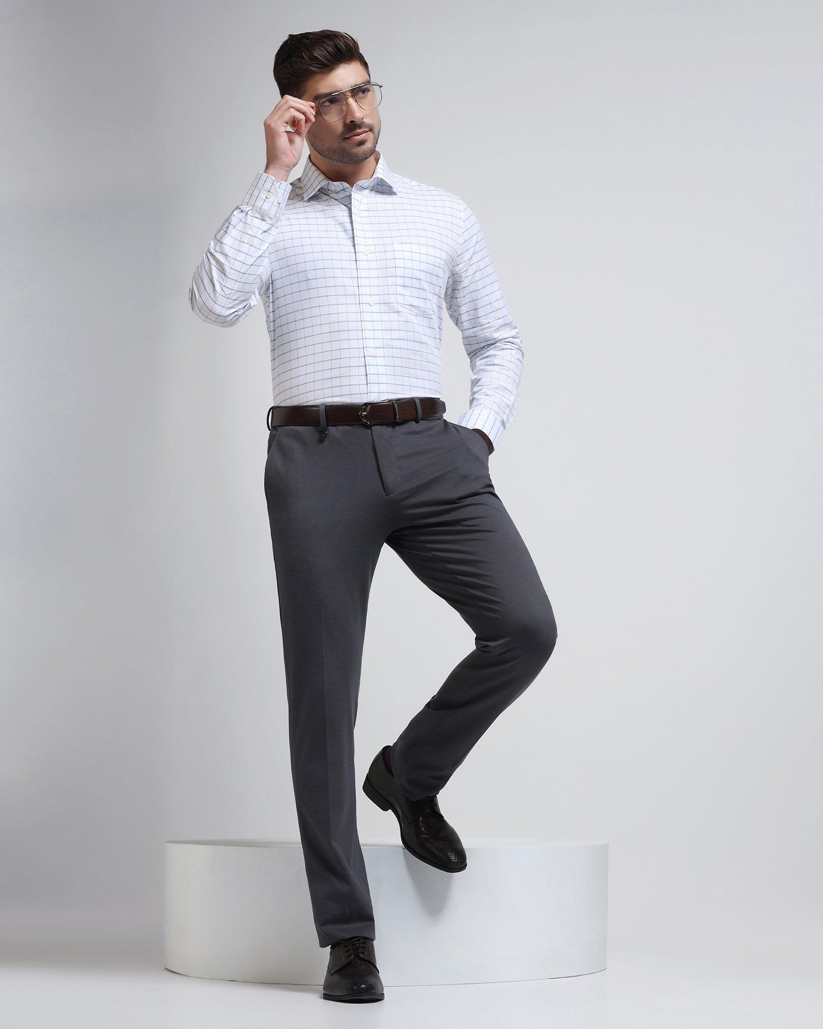 Formal Teal Check Shirt - Nilop - Blackberrys