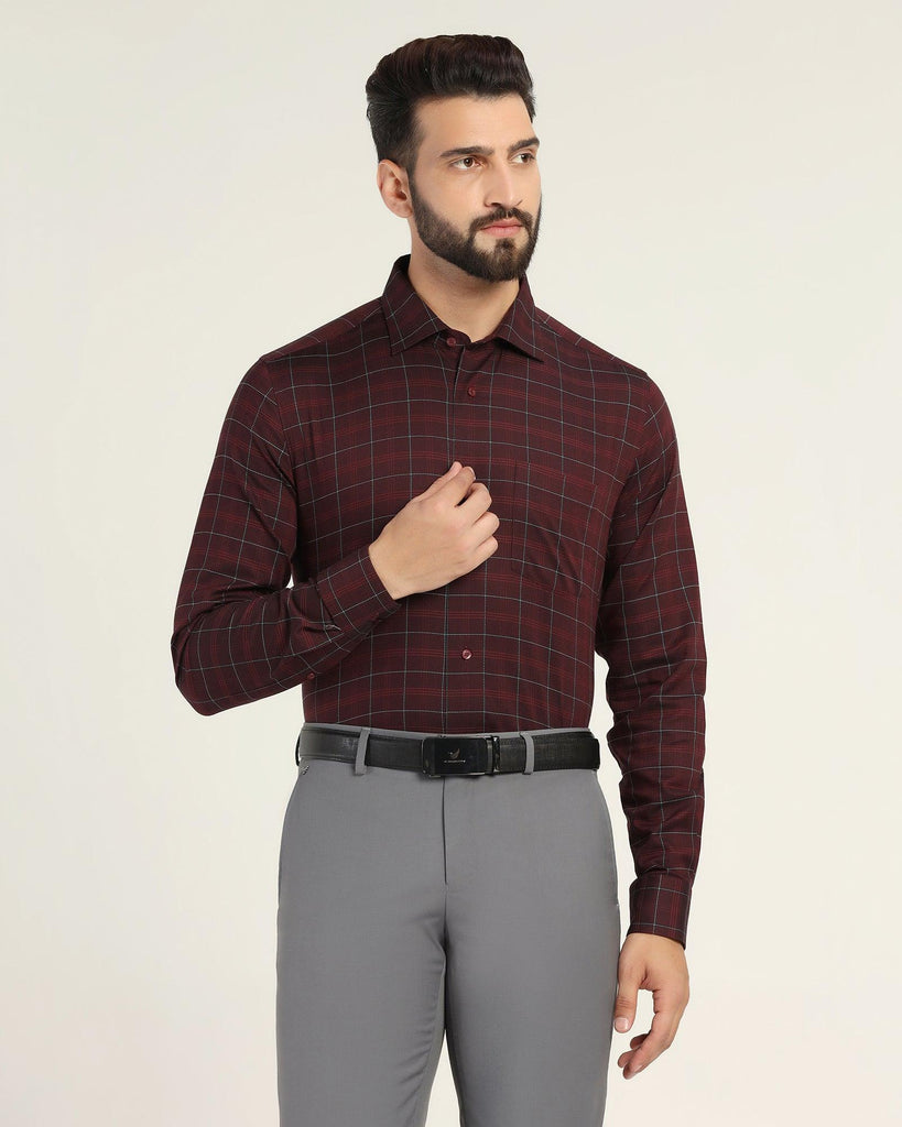 Formal Wine Check Shirt - Blush