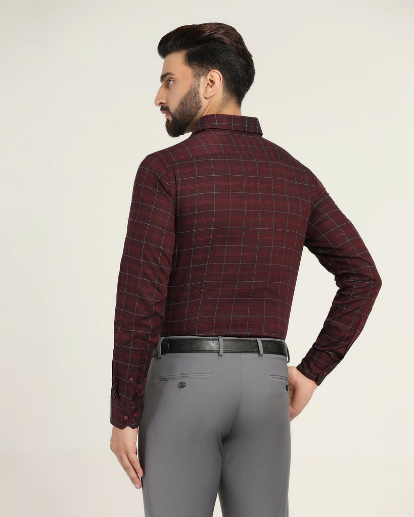 Formal Wine Check Shirt - Blush