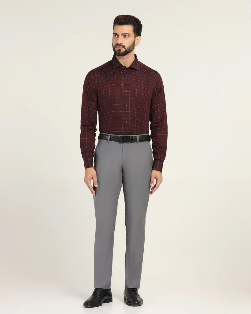 Formal Wine Check Shirt - Blush