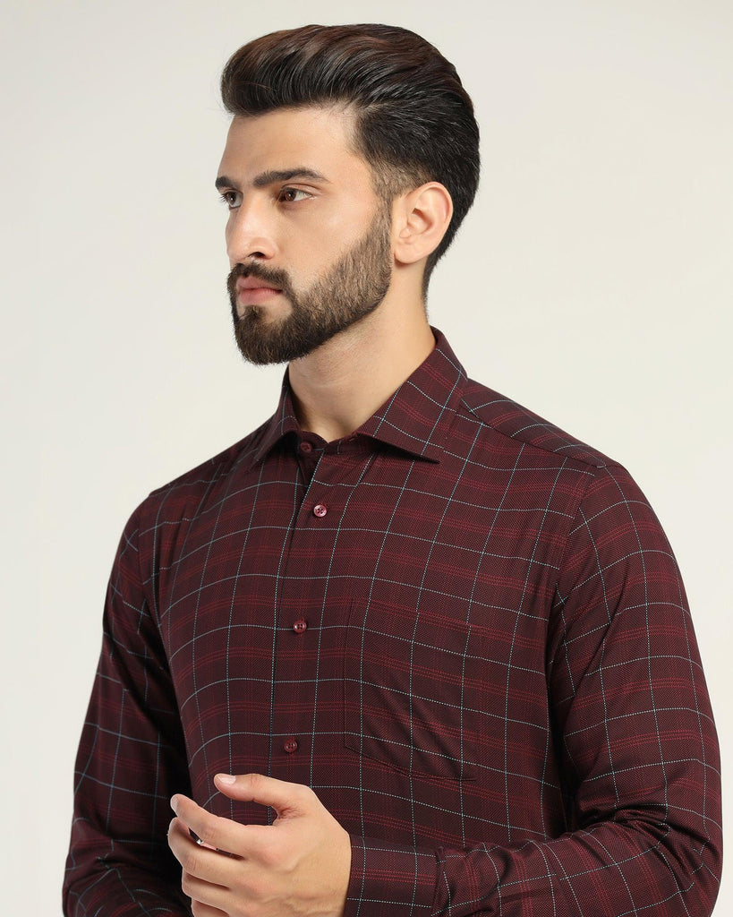 Formal Wine Check Shirt - Blush