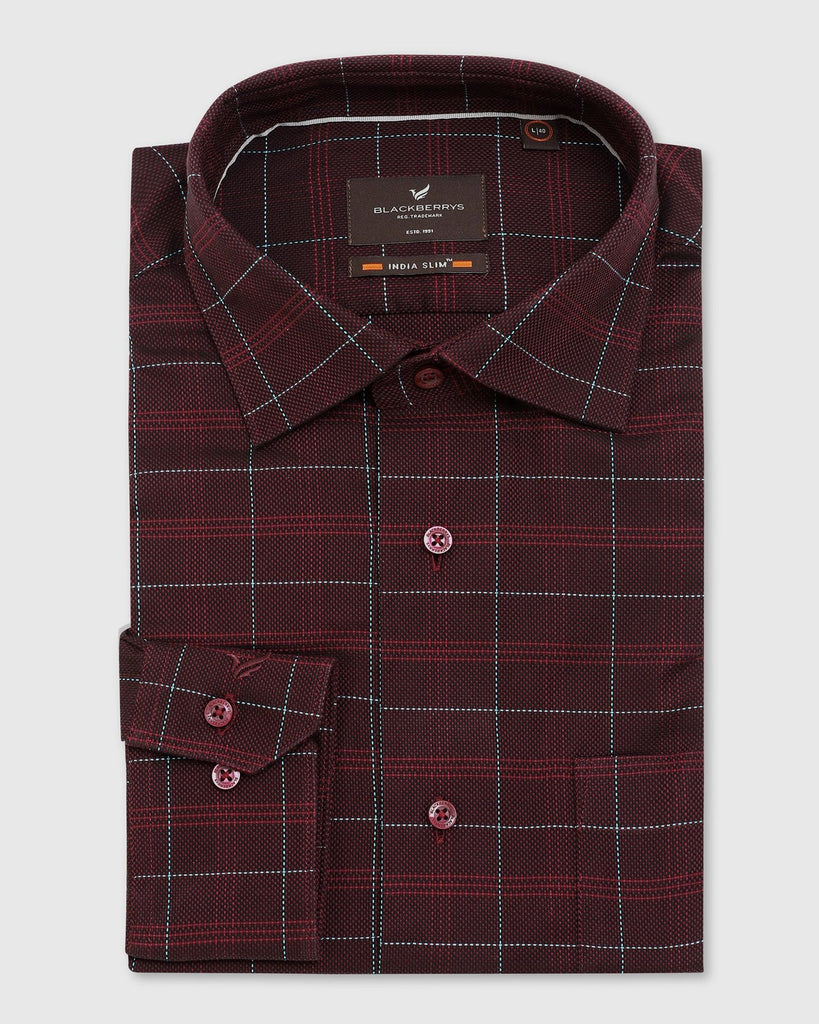 Formal Wine Check Shirt - Blush