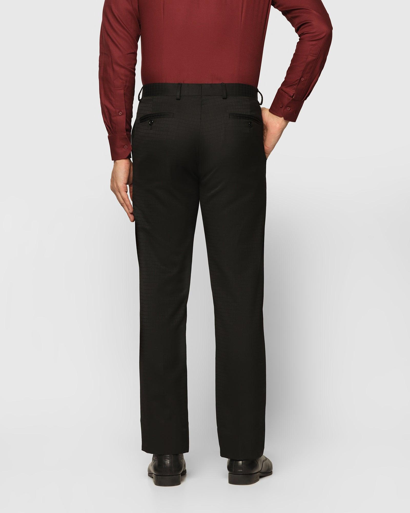 Check Formal Trousers In Black B-95 (Neem) - Blackberrys