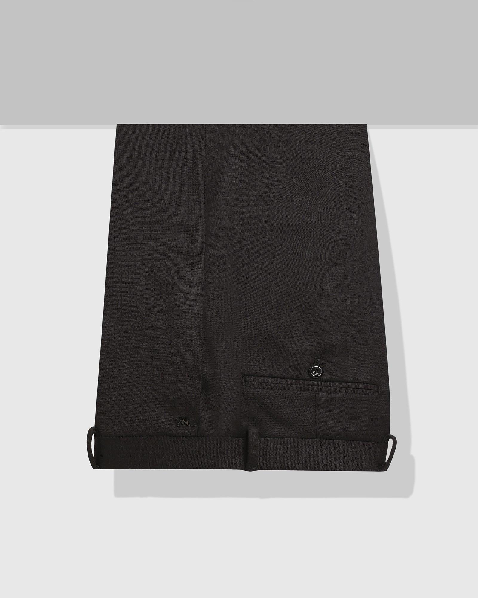 Check Formal Trousers In Black B-95 (Neem) - Blackberrys