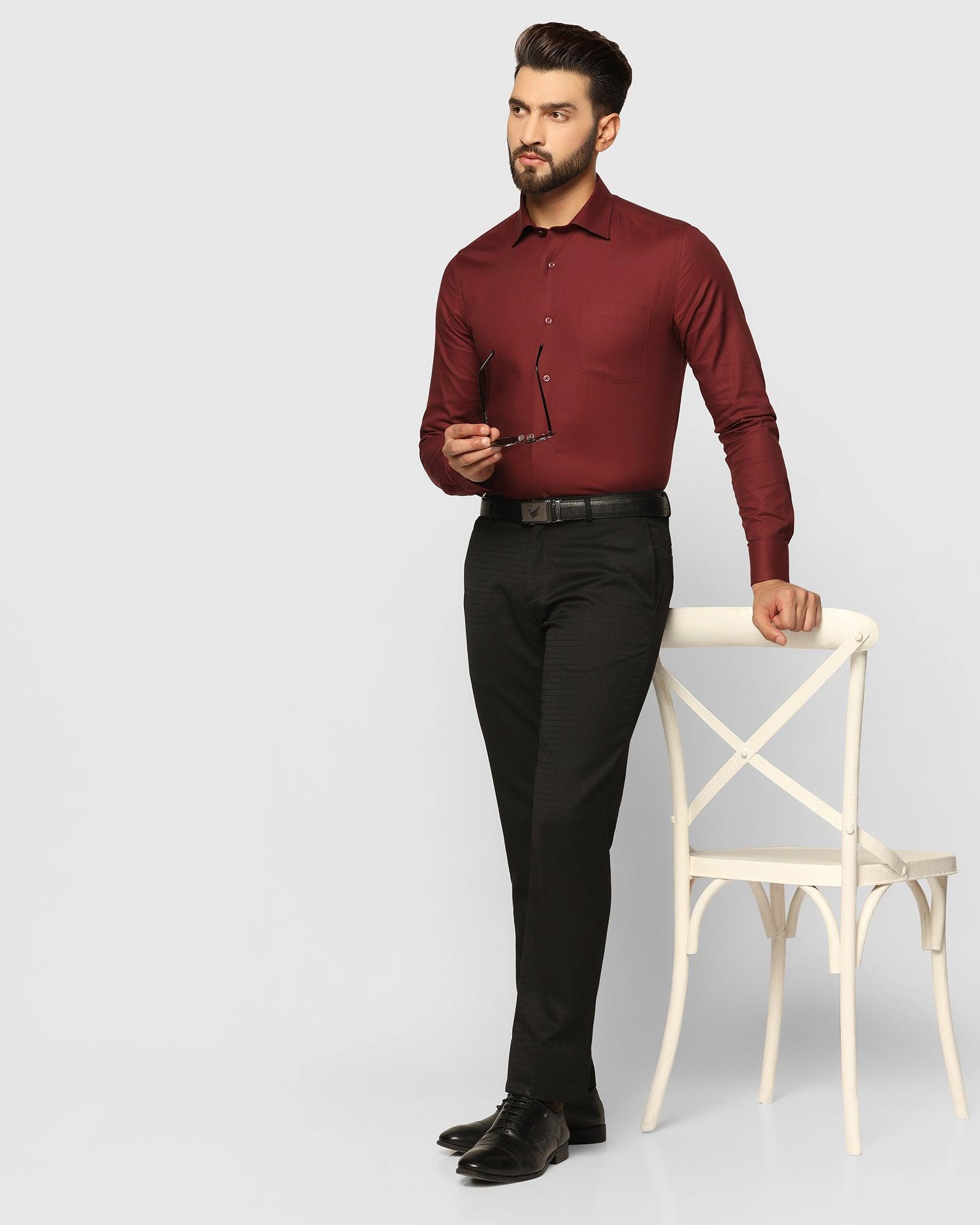 Check Formal Trousers In Black B-95 (Neem) - Blackberrys