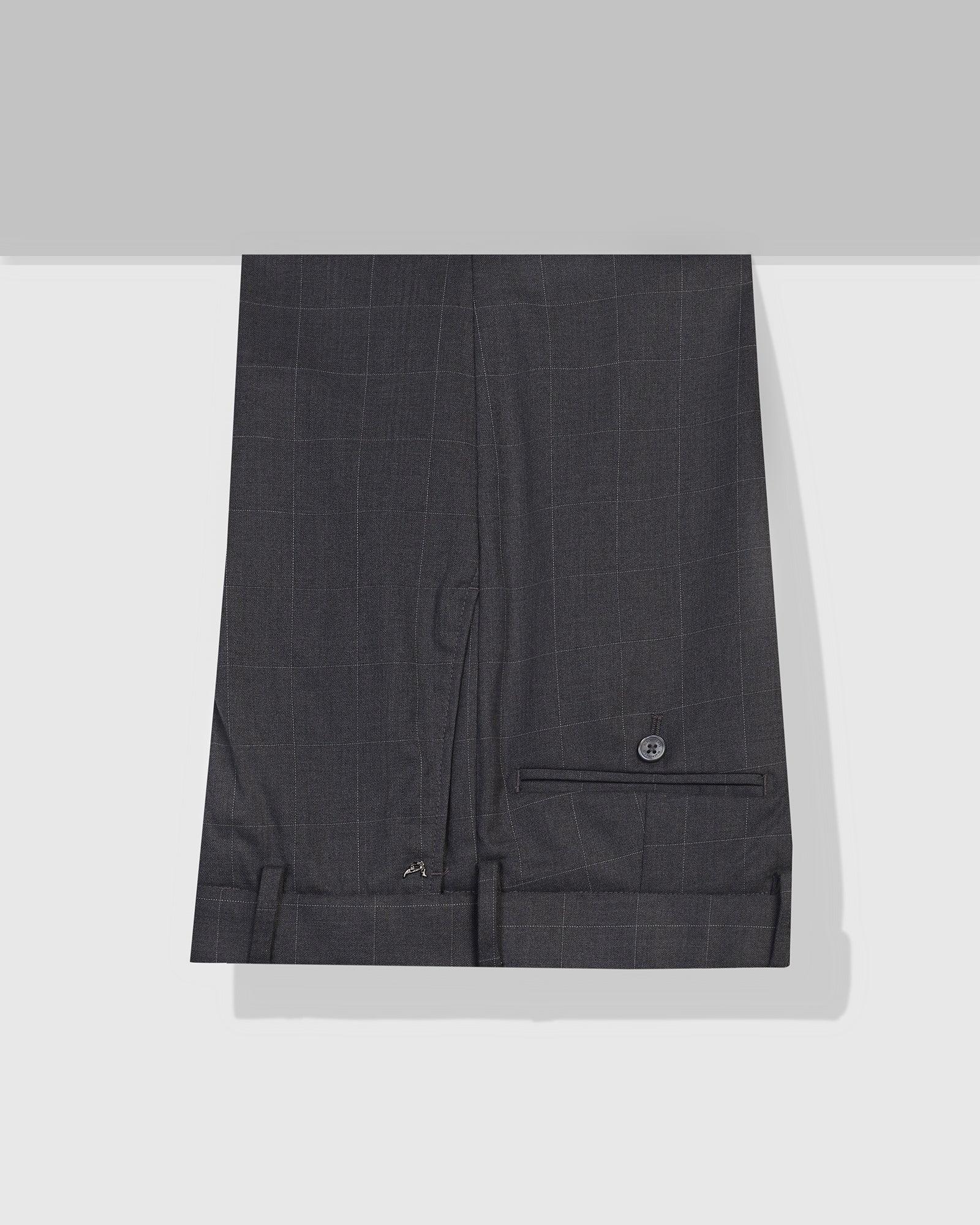 Slim Fit B-91 Formal Grey Check Trouser - Hash