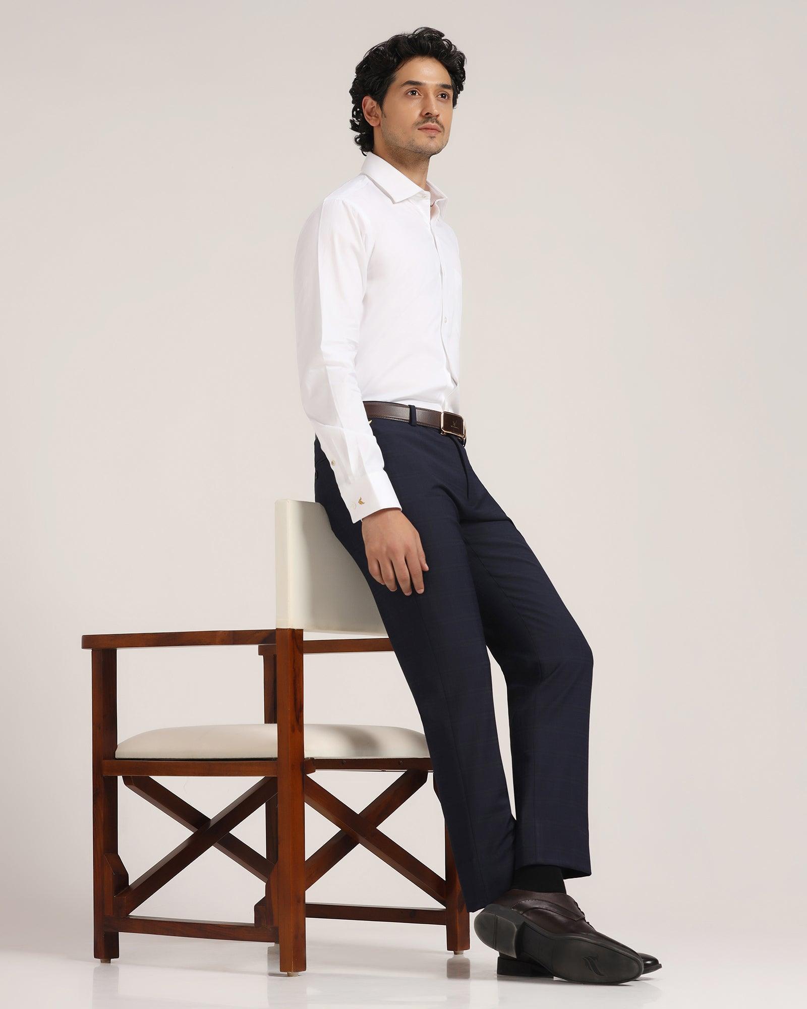 Buy Full Length Plain Formal Trousers with Pocket Detail and Belt Loops |  Splash KSA