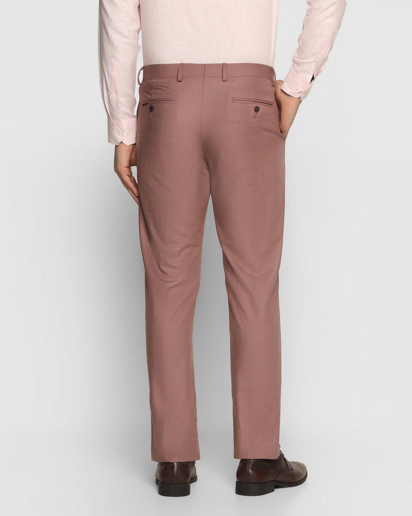 Slim Comfort B-95 Formal Pink Check Trouser - Sim