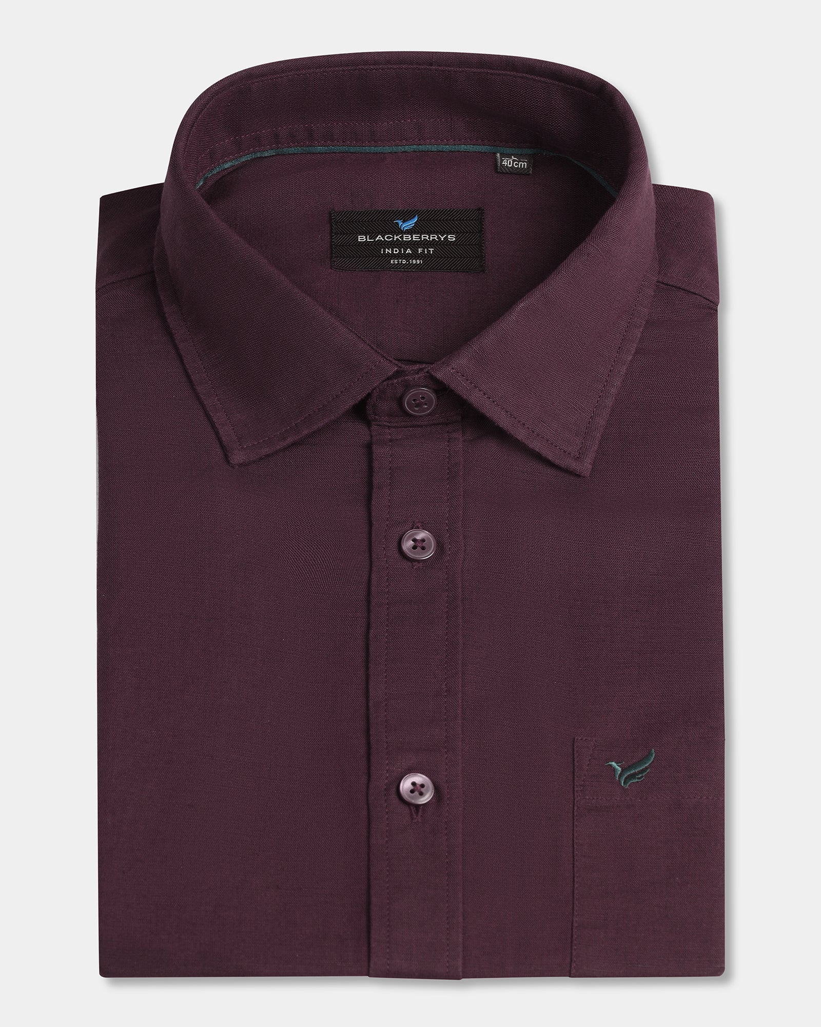 Cherry Lacquer Half Sleeve Linen Solid Shirt - Salmon