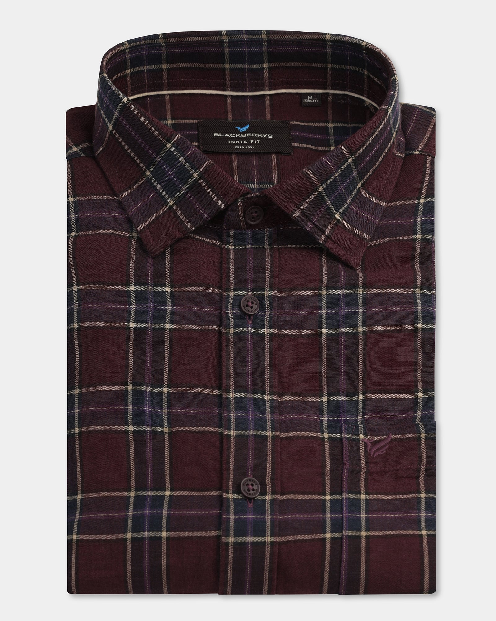 Cherry Lacquer Linen Check Shirt - Madrik