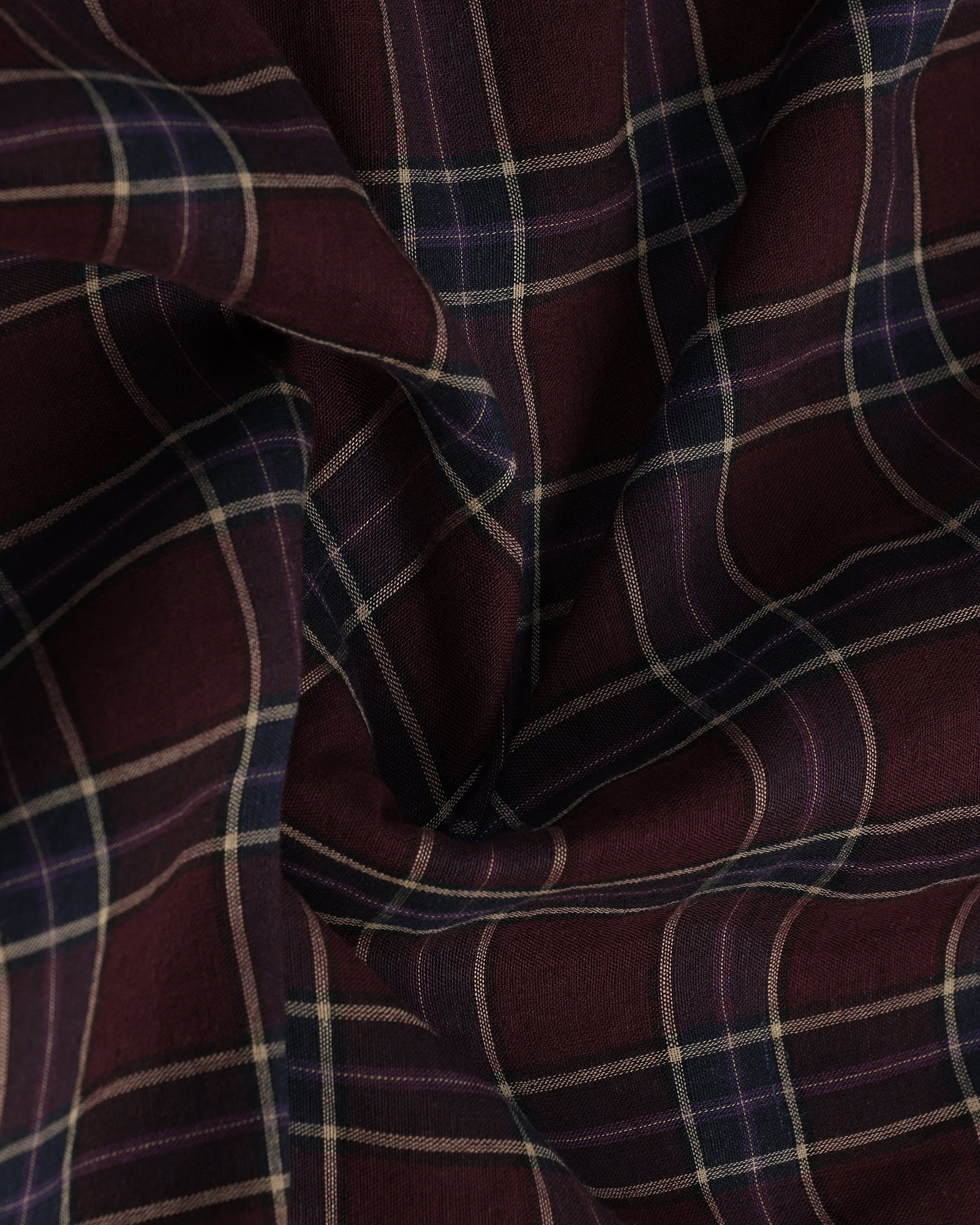 Cherry Lacquer Linen Check Shirt - Madrik